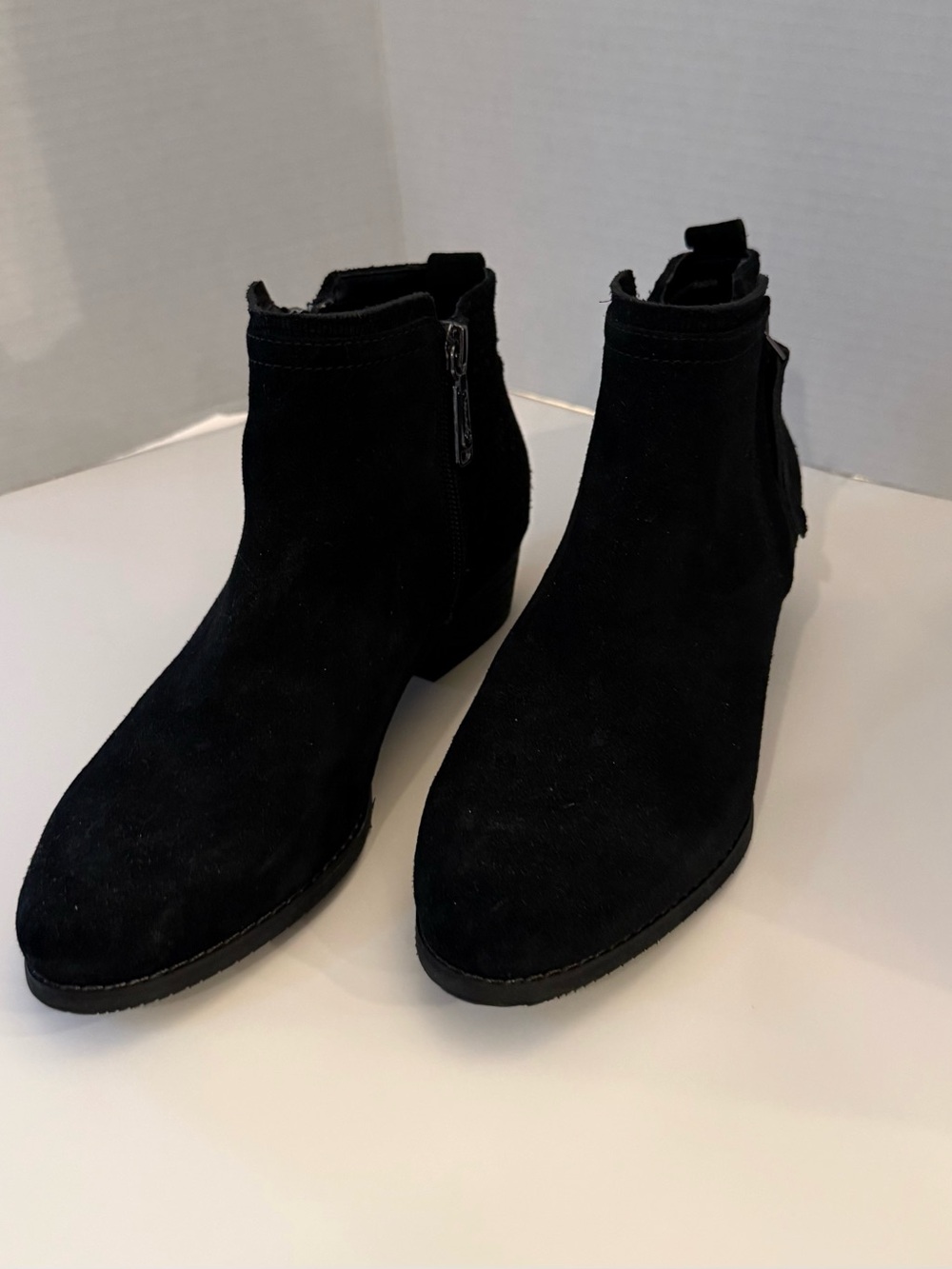 Blondo Black Suede Ankle Booties with Side Zip